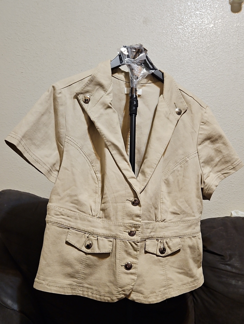 Cato Tan Short-Sleeve Utility Jacket